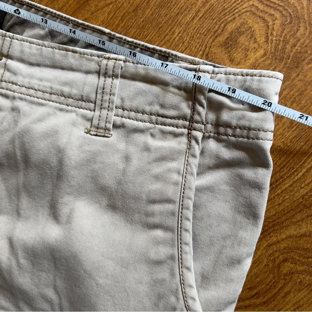 IRON CO. Mens Khaki Beige Canvas 100% Cotton Cargo Utility Shorts size 38